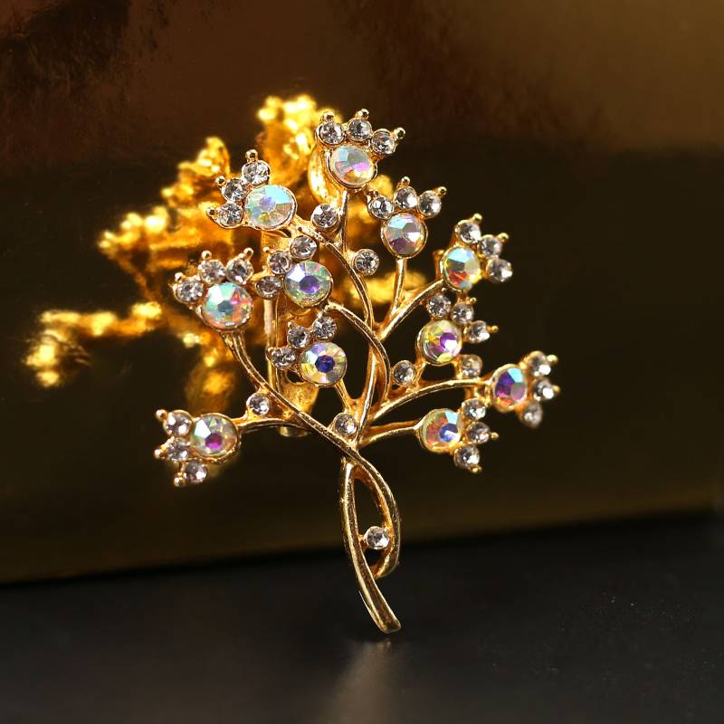 Çiçek Model Broş-Gold